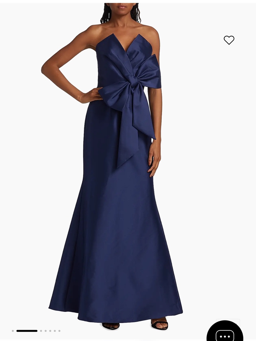 Badgley Mischka Strapless Navy Evening Gown